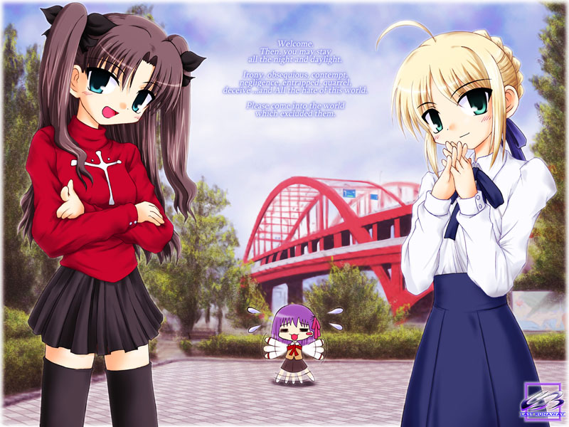 artoria pendragon (fate), saber (fate), tohsaka rin, fate/stay night, fate (series), tagme, 00s