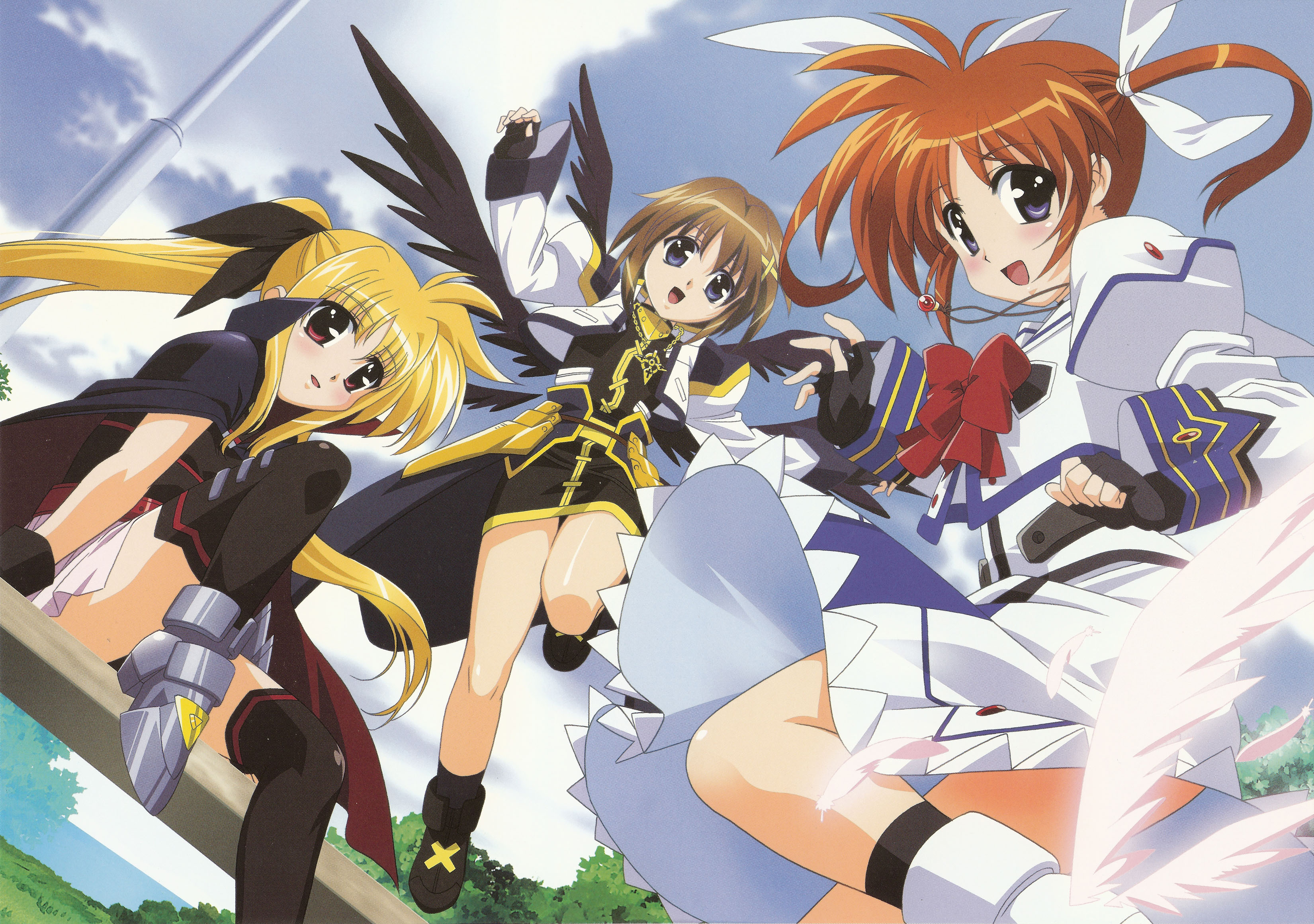 fate testarossa, takamachi nanoha, yagami hayate, lyrical nanoha, mahou shoujo lyrical nanoha, absurdres, highres, tagme, 00s