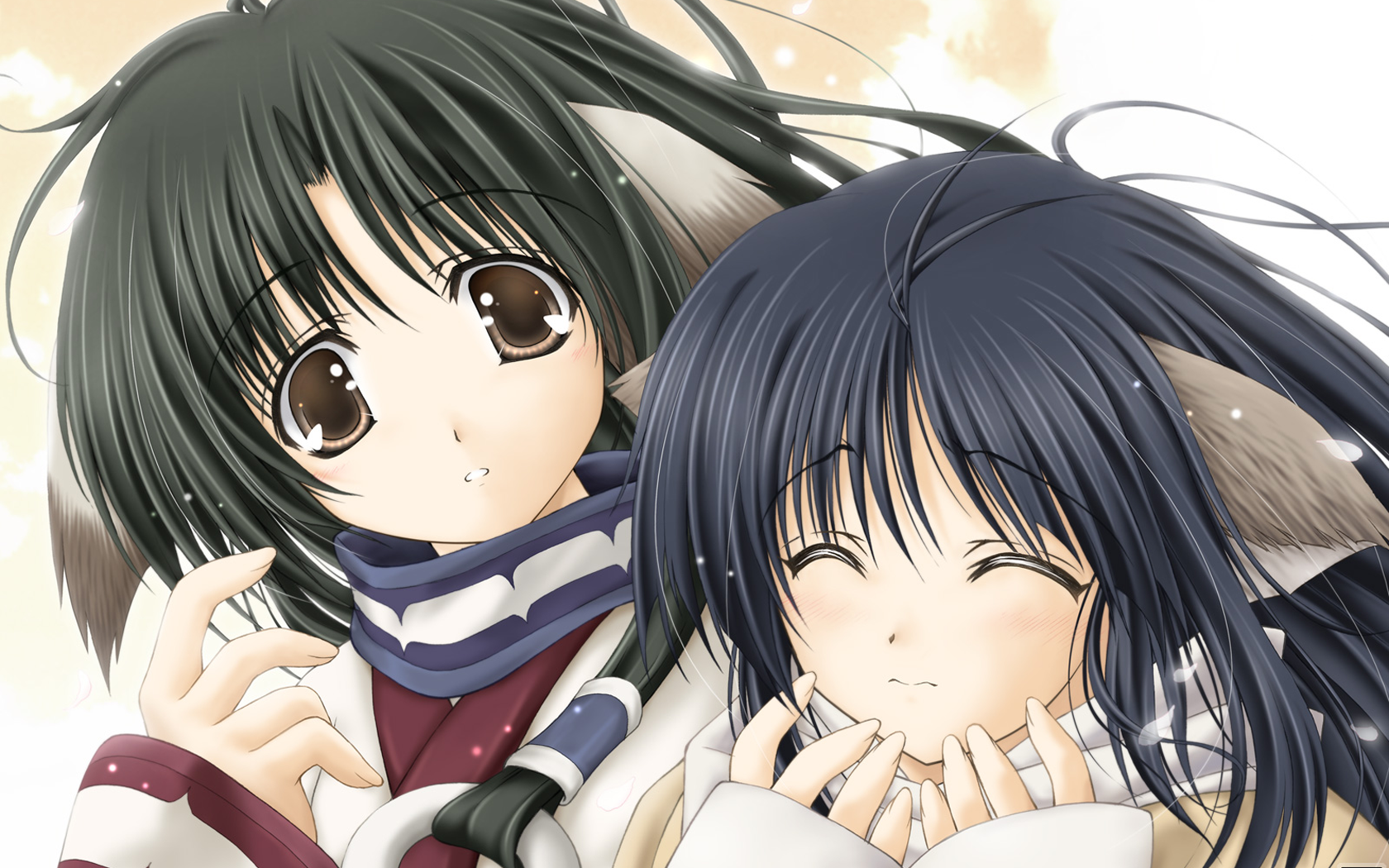 eruruu, yuzuha (utawarerumono), utawarerumono, highres, tagme, 00s, 2girls, multiple girls
