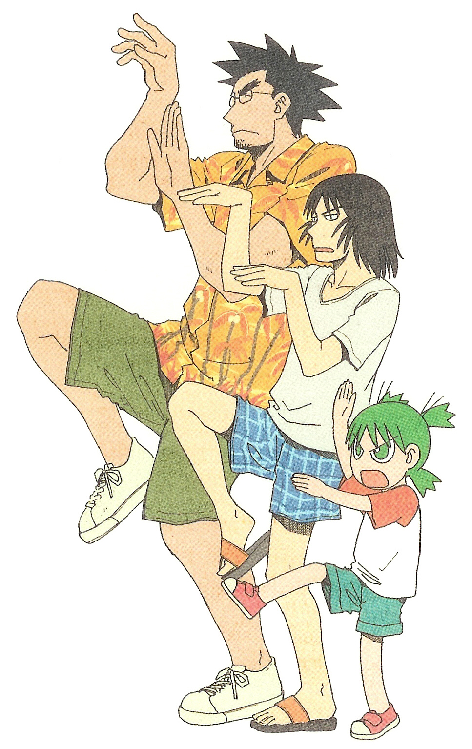 azuma kiyohiko, koiwai yotsuba, mr. koiwai, yotsubato!, highres, tagme, child, green hair