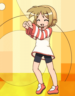 hase yu, waha, yamato suzuran, lucky star, motteke! serafuku, suigetsu, animated, animated gif, lowres, bike shorts, crossover, dancing, parody, solo, spandex