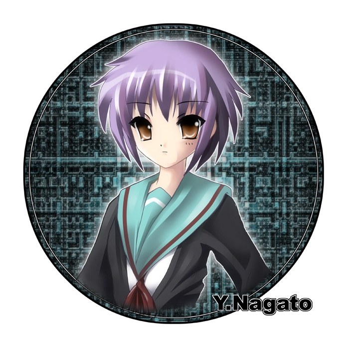 nagato yuki, suzumiya haruhi no yuuutsu, tagme, 00s, school uniform, serafuku