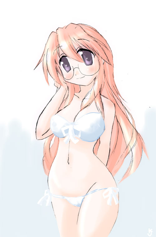 kiyojirou, takara miyuki, lucky star, tagme, 00s, glasses, swimsuit