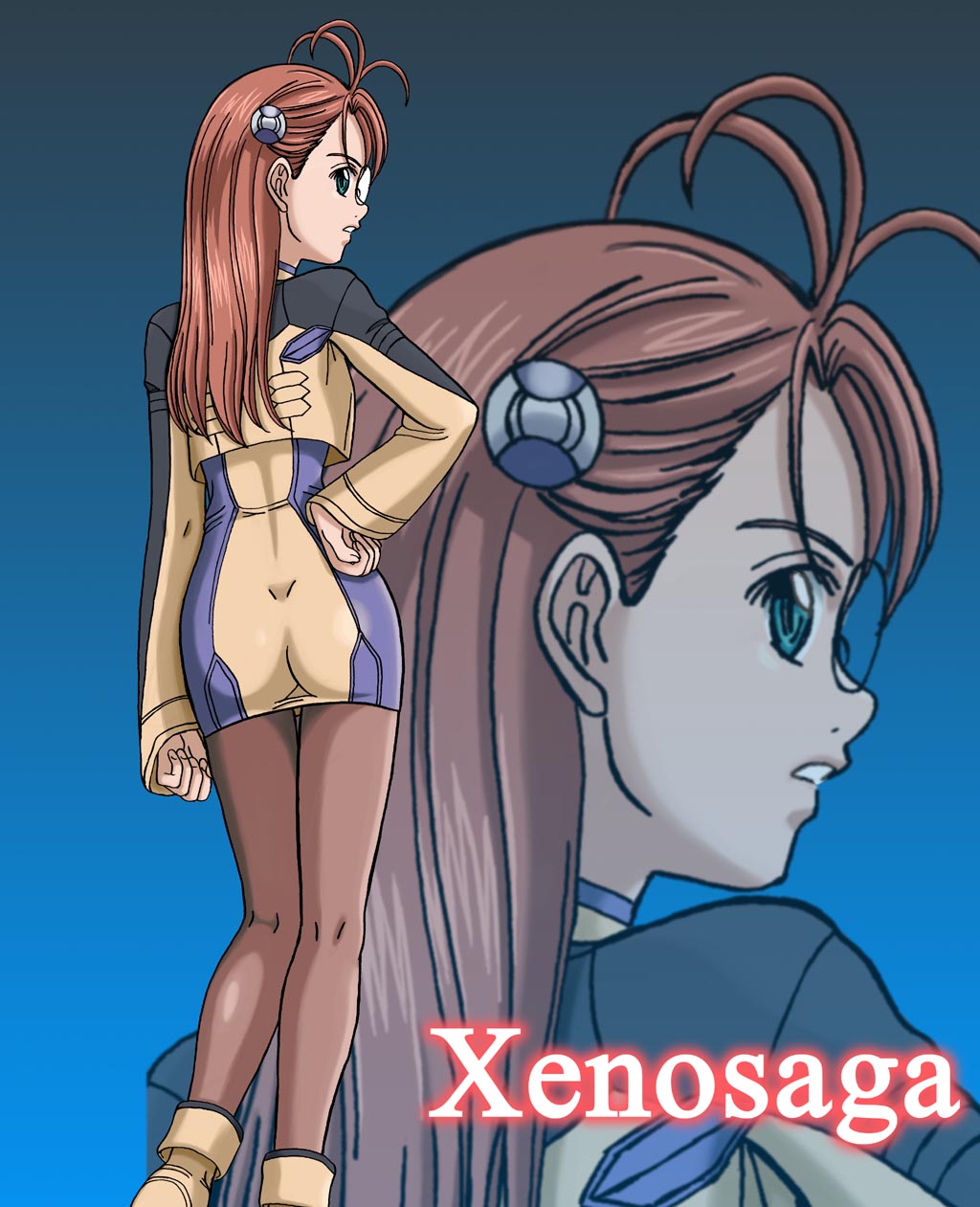inanaki shiki, shion uzuki, xeno (series), xenosaga, highres, tagme, 00s, glasses, zoom layer