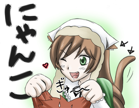 suiseiseki, rozen maiden, tagme, 00s, animal ears, cat ears, cat tail, tail