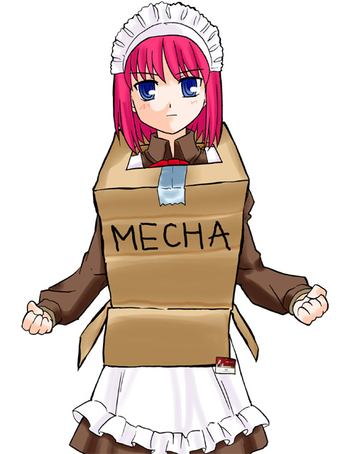 kairakuen umenoka, tsukihime, tagme, 00s, 1girl, female focus, maid, simple background, solo, standing, white background