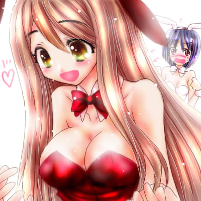 mutou mahiro, tsumura tokiko, busou renkin, lowres, tagme, 00s, playboy bunny, scar