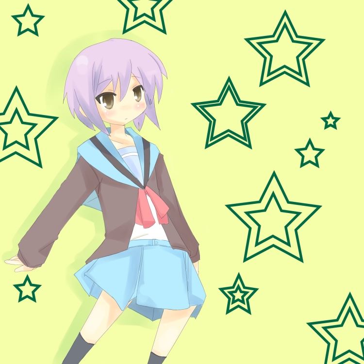 nagato yuki, suzumiya haruhi no yuuutsu, tagme, 00s, school uniform, serafuku