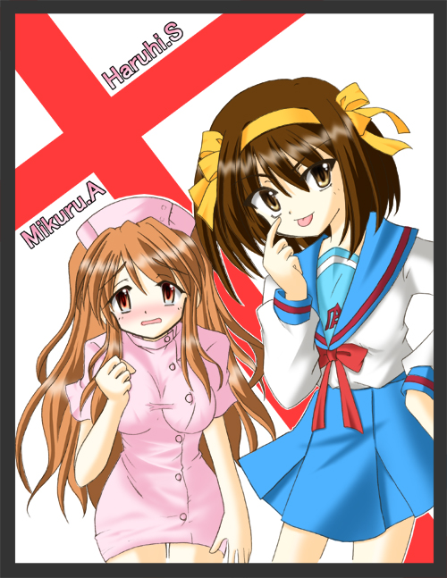 asahina mikuru, suzumiya haruhi, suzumiya haruhi no yuuutsu, tagme, 00s, nurse, school uniform, serafuku