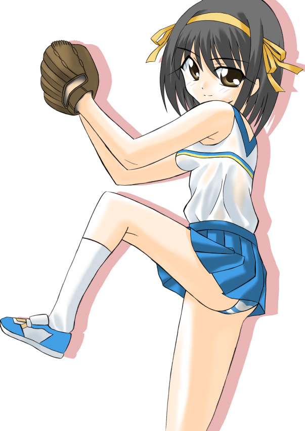 wkenta, suzumiya haruhi, suzumiya haruhi no yuuutsu, tagme, 00s, 1girl, female focus, panties, simple background, solo, underwear