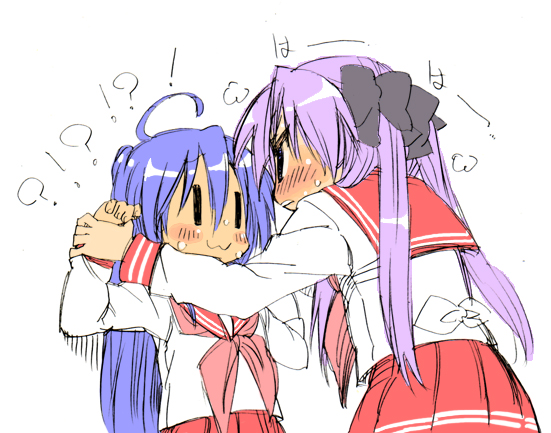 mikami komata, hiiragi kagami, izumi konata, lucky star, 00s, school uniform, serafuku