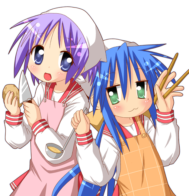 hiiragi tsukasa, izumi konata, lucky star, tagme, 00s, school uniform, serafuku