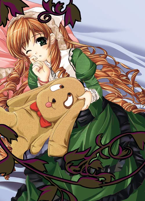 ruku (alicecreation), kunkun, suiseiseki, rozen maiden, tagme, 00s, 1girl, one eye closed