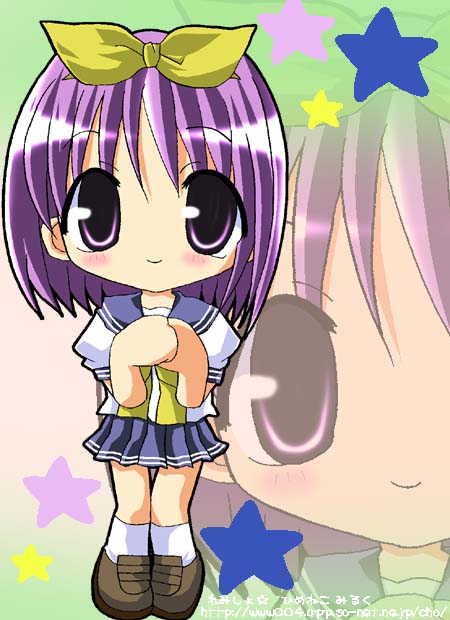 hiiragi tsukasa, lucky star, tagme, 00s, school uniform, serafuku