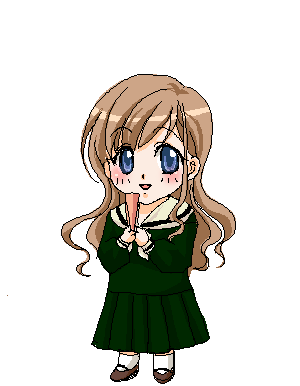 sinko (sinsin), toudou shimako, maria-sama ga miteru, animated, animated gif, lowres, 00s, 1girl, animal ears, chibi, female focus, rabbit ears, school uniform, serafuku, simple background, solo, white background