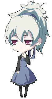 saiguchi otoufu, yin (darker than black), darker than black, animated, animated gif, lowres, 00s, 1girl, blue dress, chibi, chibi only, dress, female focus, pantyhose, solo, transparent background