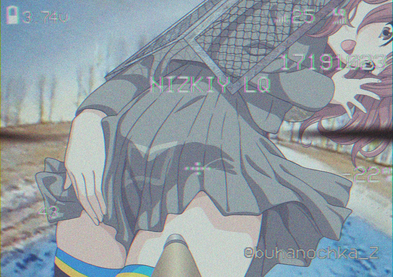buhanochka z, original, highres, photo-referenced, 1girl, ass, bad end, blue sky, covering ass, covering privates, crosshair, english text, fake screenshot, fpv drone, grey skirt, hand on own ass, high-explosive anti-tank (warhead), imminent death, leaning forward, looking at viewer, looking back, mixed-language text, open mouth, personification, photo background, pleated skirt, red hair, road, russian text, russo-ukrainian war, skirt, sky, snow, surprised, telegram id, thighhighs, thighs, tree, ukrainian flag, ukrainian ground forces, zettai ryouiki