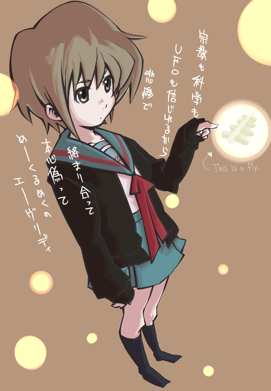 nagato yuki, suzumiya haruhi no yuuutsu, highres, tagme, 00s, school uniform, serafuku