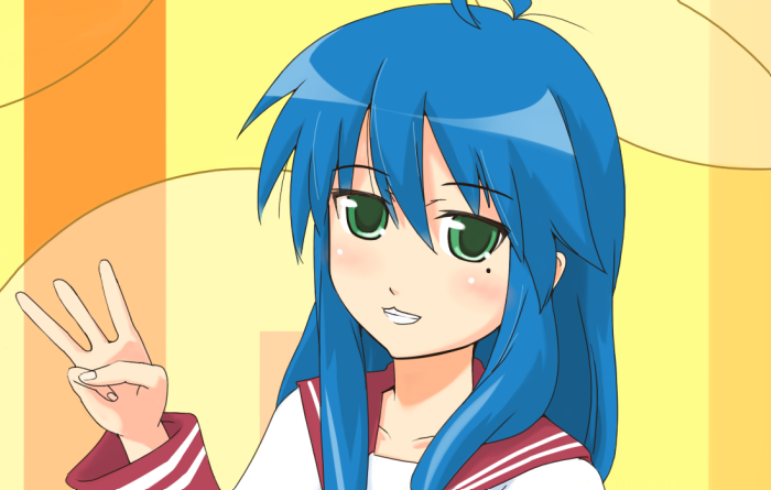 izumi konata, lucky star, tagme, 00s, school uniform, serafuku