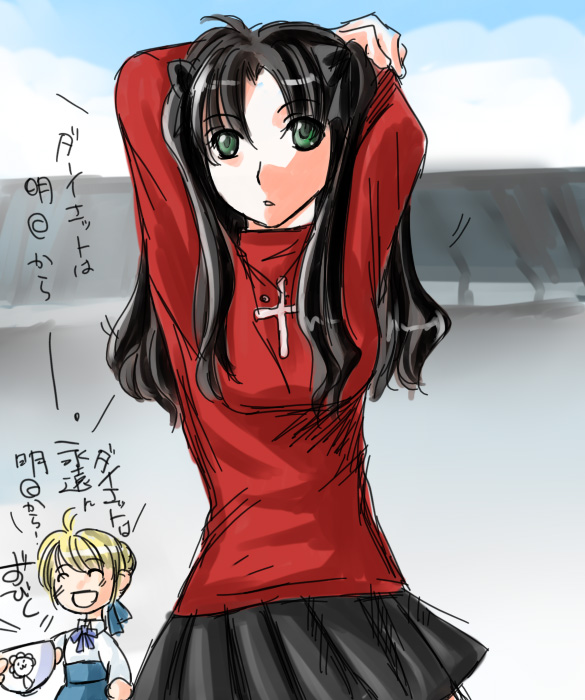 artoria pendragon (fate), saber (fate), tohsaka rin, fate/stay night, fate (series), tagme, 00s