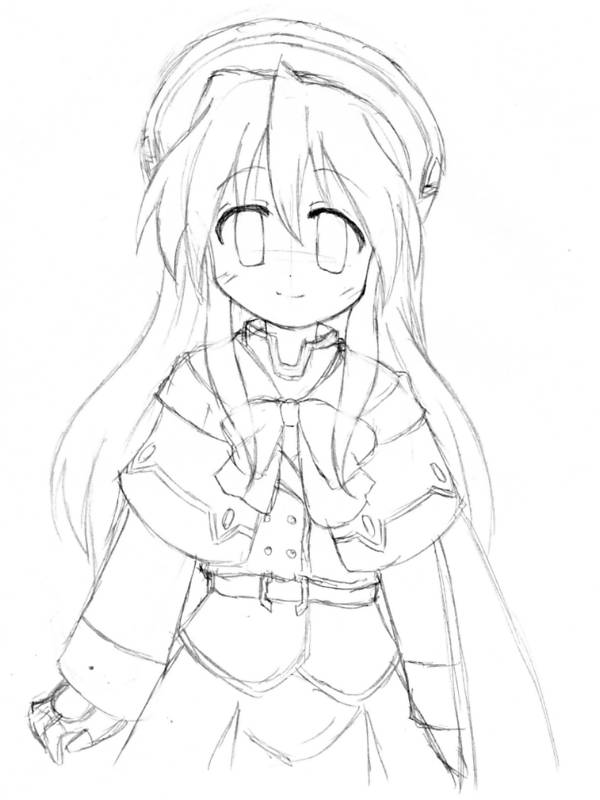 takara miyuki, lucky star, tagme, 00s, monochrome, sketch