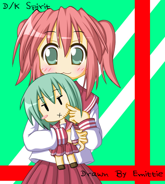 emitti, iwasaki minami, kobayakawa yutaka, lucky star, tagme, 00s, school uniform, serafuku