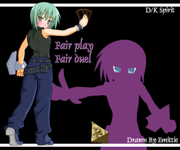 emitti, iwasaki minami, lucky star, yu-gi-oh!, tagme, 00s, 1girl, crossover, female focus, full body, multiple views, standing