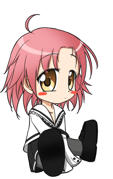 ikuno yui, kogami akira, lucky star, tagme, 00s, chibi, school uniform, serafuku