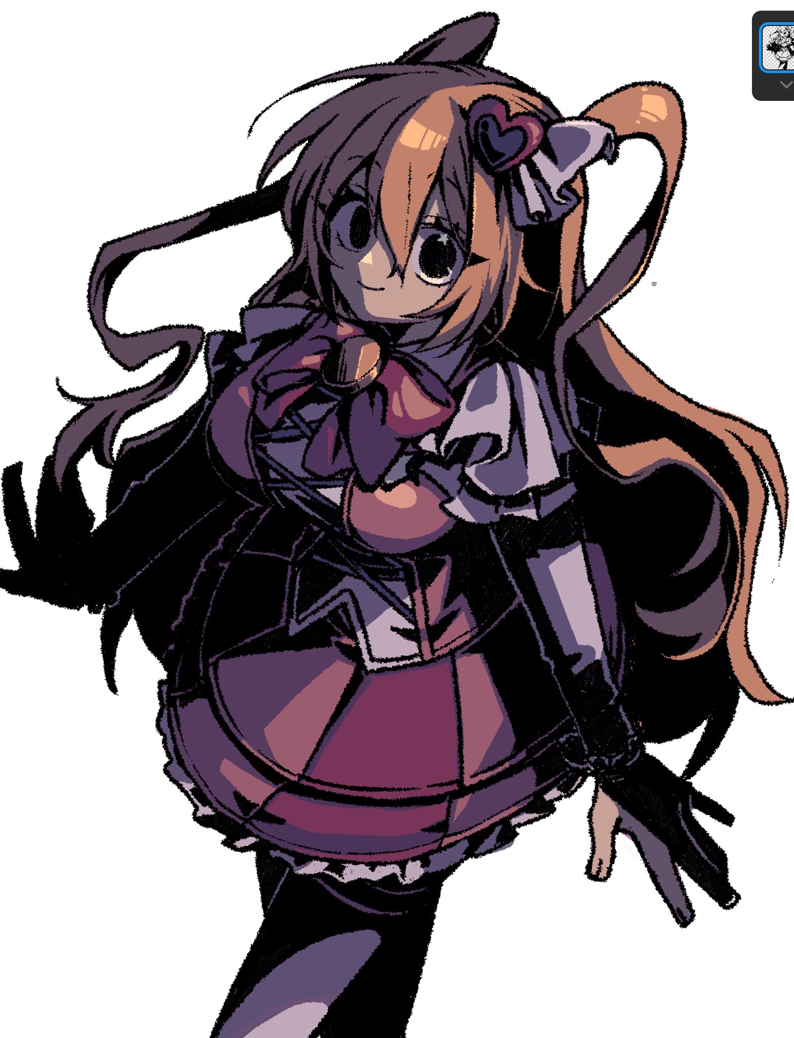 nantekottawo!!, don quixote (project moon), limbus company, project moon, commentary request, highres, 1girl, black eyes, blonde hair, bow, bowtie, breasts, e.g.o (project moon), hair ornament, heart, heart hair ornament, in shadow, in the name of love and hate (e.g.o), large breasts, long hair, long sleeves, looking at viewer, pink bow, pink bowtie, pink skirt, pink vest, simple background, skirt, smile, solo, standing, thighhighs, two side up, upper body, vest, white thighhighs