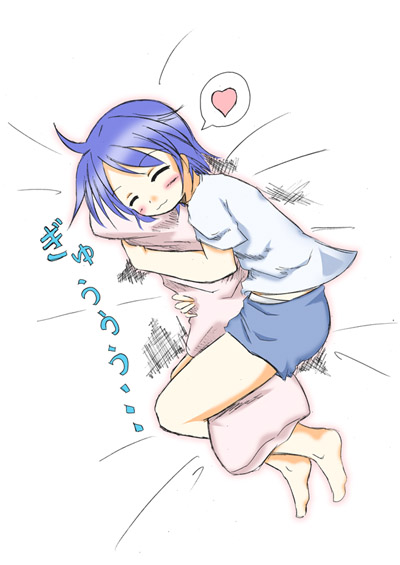 subaru nakajima, lyrical nanoha, mahou shoujo lyrical nanoha, mahou shoujo lyrical nanoha strikers, 00s, blue hair, short hair, sleeping, solo