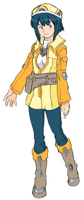 funbolt, unko tarou, ana medaiyu, overman king gainer, 00s, aged up, blue hair, blue leggings, boots, hat, leggings, purple eyes, solo