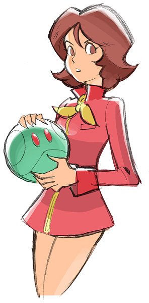 funbolt, unko tarou, fraw bow, haro, gundam, mobile suit gundam, ascot, brown hair, short hair, solo