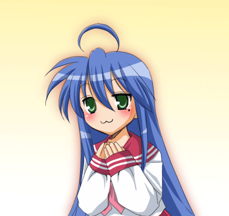 izumi konata, lucky star, animated, animated gif, lowres, 00s, school uniform, serafuku