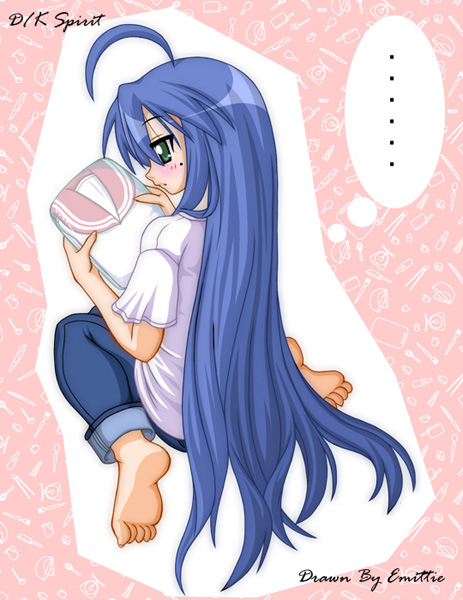 izumi konata, lucky star, tagme, 00s, barefoot, feet