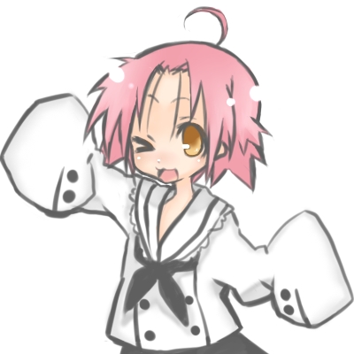 vynn, kogami akira, lucky star, lowres, tagme, 00s, school uniform, serafuku, simple background, white background
