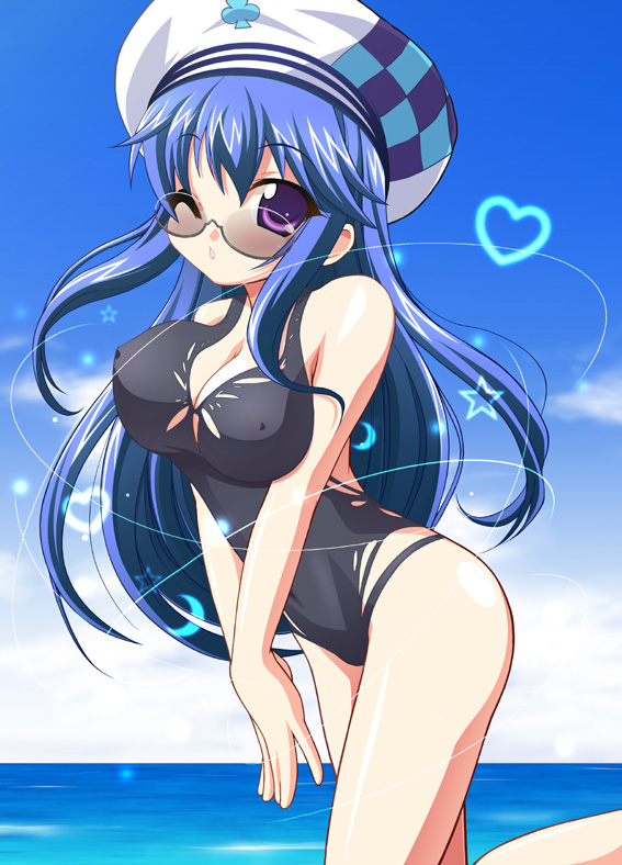 chirorian, arin (pangya), pangya, tagme, glasses, hat, swimsuit