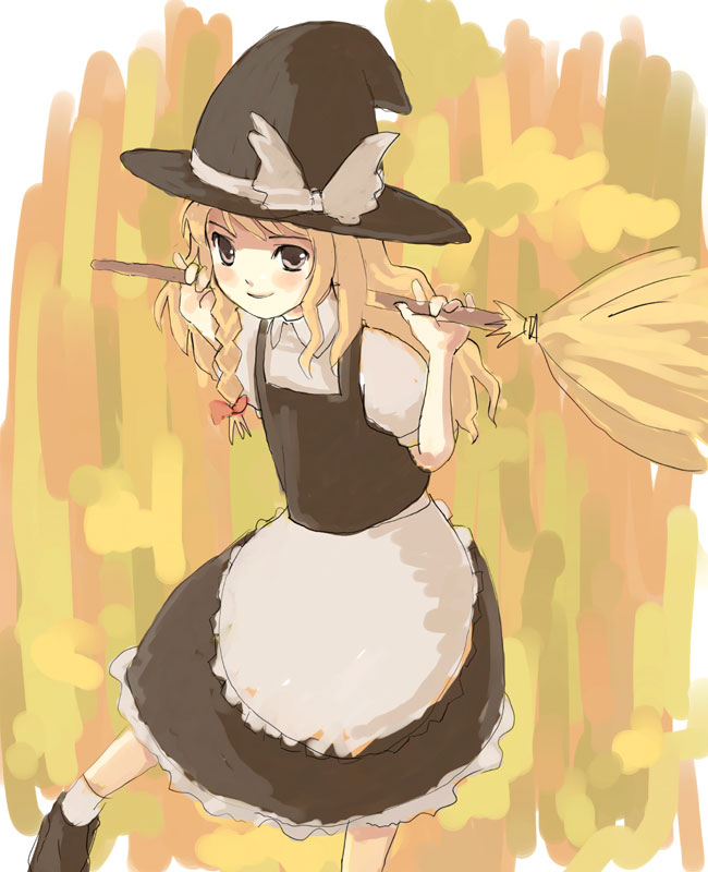 yamamoto shima, kirisame marisa, touhou, tagme, 1girl, female focus, hat, skirt, solo, witch
