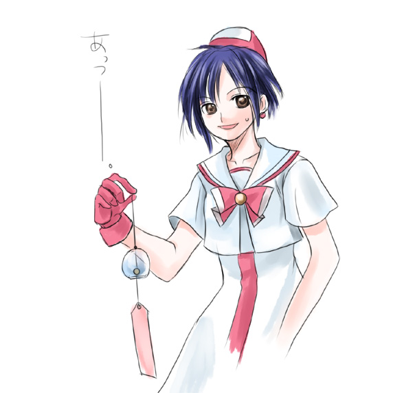 aika granzchesta, aria (manga), artist request, tagme, 00s, 1girl, blue hair, brown eyes, female focus, gloves, hat, open mouth