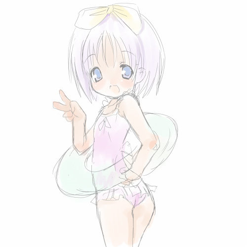 hiiragi tsukasa, lucky star, lowres, tagme, 00s, swimsuit
