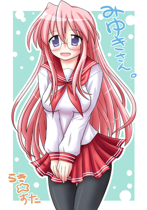 takara miyuki, lucky star, tagme, 00s, glasses, school uniform, serafuku