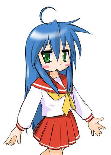 izumi konata, lucky star, lowres, tagme, 00s, school uniform, serafuku