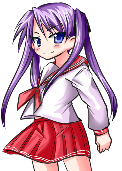 k nekoneko, hiiragi kagami, lucky star, tagme, 00s, school uniform, serafuku