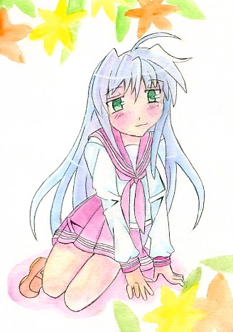 izumi konata, lucky star, lowres, tagme, 00s, school uniform, serafuku