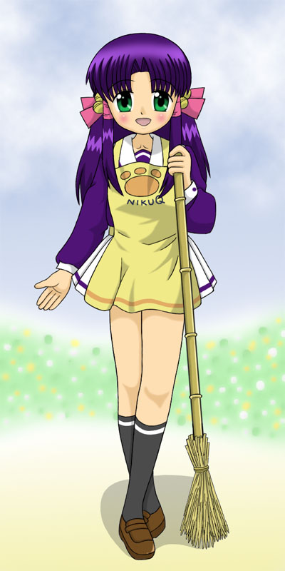 kaenbin, aoba kozue, mahoraba, tagme, 00s, full body, school uniform, serafuku, shoes