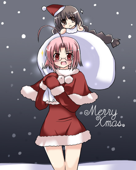chanohata tamami, momono megumi, mahoraba, 00s, christmas, snow