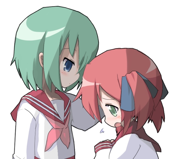 iwasaki minami, kobayakawa yutaka, lucky star, tagme, 00s, school uniform, serafuku