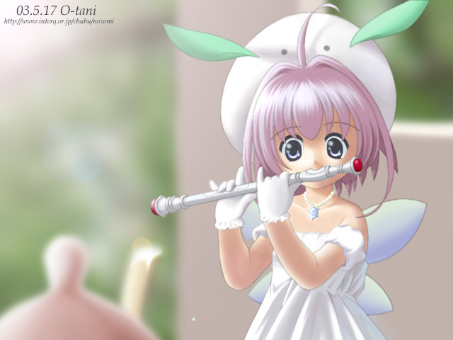 sugar (chicchana yukitsukai sugar), chicchana yukitsukai sugar, 00s, fairy, flute, instrument, piccolo (instrument), wings