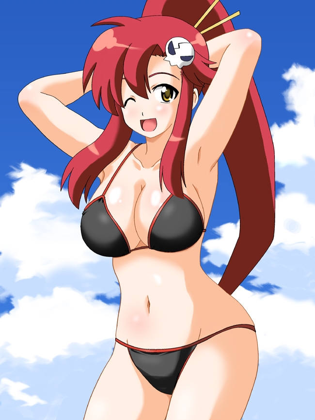 yoko littner, tengen toppa gurren lagann, 00s, bikini, bikini top only, swimsuit