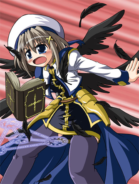yagami hayate, lyrical nanoha, mahou shoujo lyrical nanoha, tagme, 00s, thighhighs, wings