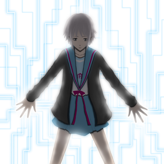nagato yuki, suzumiya haruhi no yuuutsu, tagme, 00s, school uniform, serafuku